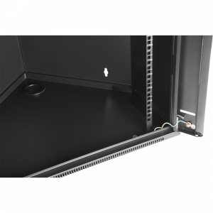 Шкаф настенный угловой глубиной 600мм, стеклянная дверь, черный